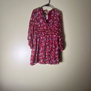 Willow & clay XS red long sleeve bohemian dress